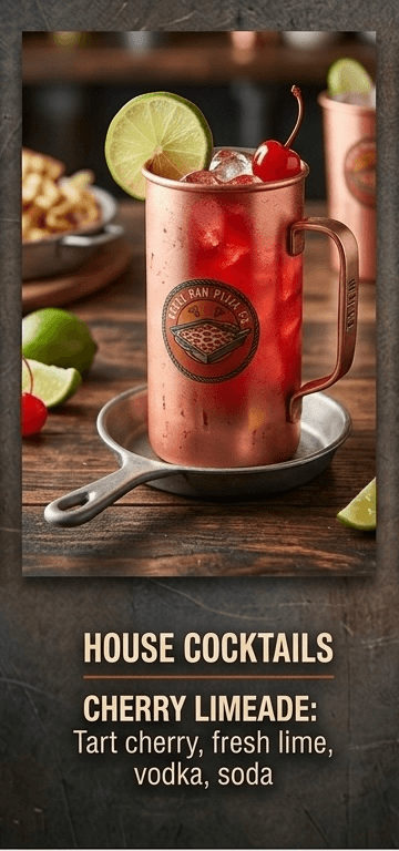 Fresh cherry limeade with mint garnish