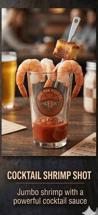 Chilled cocktail shrimp shooters with zesty sauce