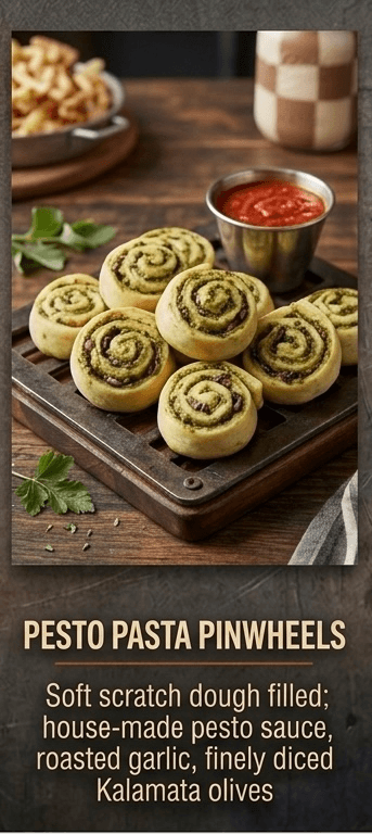 Pesto pasta pinwheel rolls