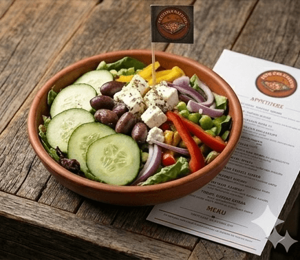 Classic house garden salad with seasonal greens